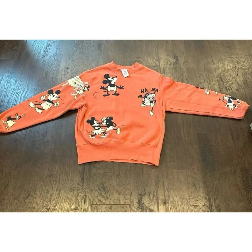 Disney Mickey and Minnie Mouse Vintage-Style Pullover Sweatshirt small Rare b19